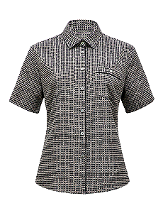 NNT Womens Pixel Print S/S Action Back Shirt Collared Button Shirt CAT9S2- Bannav S Bannav LLC