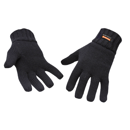 Portwest Knit Glove Insulatex Lined Warm Comfort Black Knitted Cuff GL13- Bannav S Bannav LLC