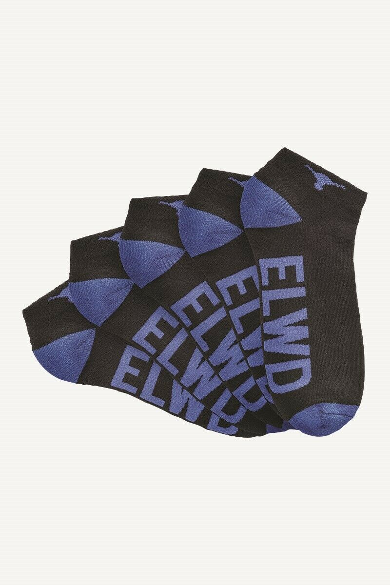 Mens ELWD Elwood Work Division Ankle Socks 5 Pack Reinforced Half Terry EDW902- Bannav S Bannav LLC