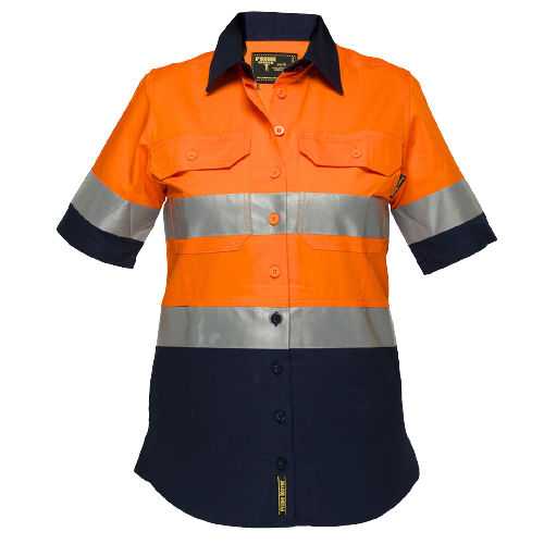 Portwest Ladies 2 Tone Lightweight Short Sleeve Shirt with Tape Hi VisTex ML809- Bannav S Bannav LLC