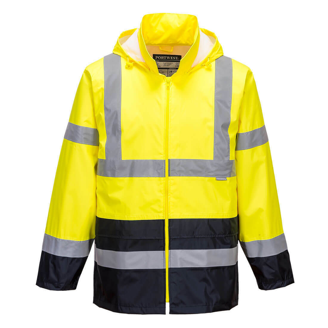 Portwest Mens Hi-Vis Classic Contrast Rain Jacket Reflective Work Safety H443- Bannav S Bannav LLC
