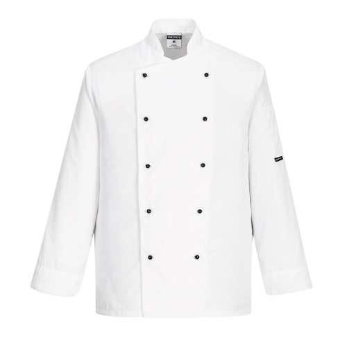 Portwest Somerset Chefs Jacket Mandarin Collar Reversible Front Jacket C834- Bannav S Bannav LLC