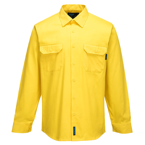 Portwest Hi-Vis Regular Weight Long Sleeve Shirt Breathable Polo Shirt MS988- Bannav S Bannav LLC