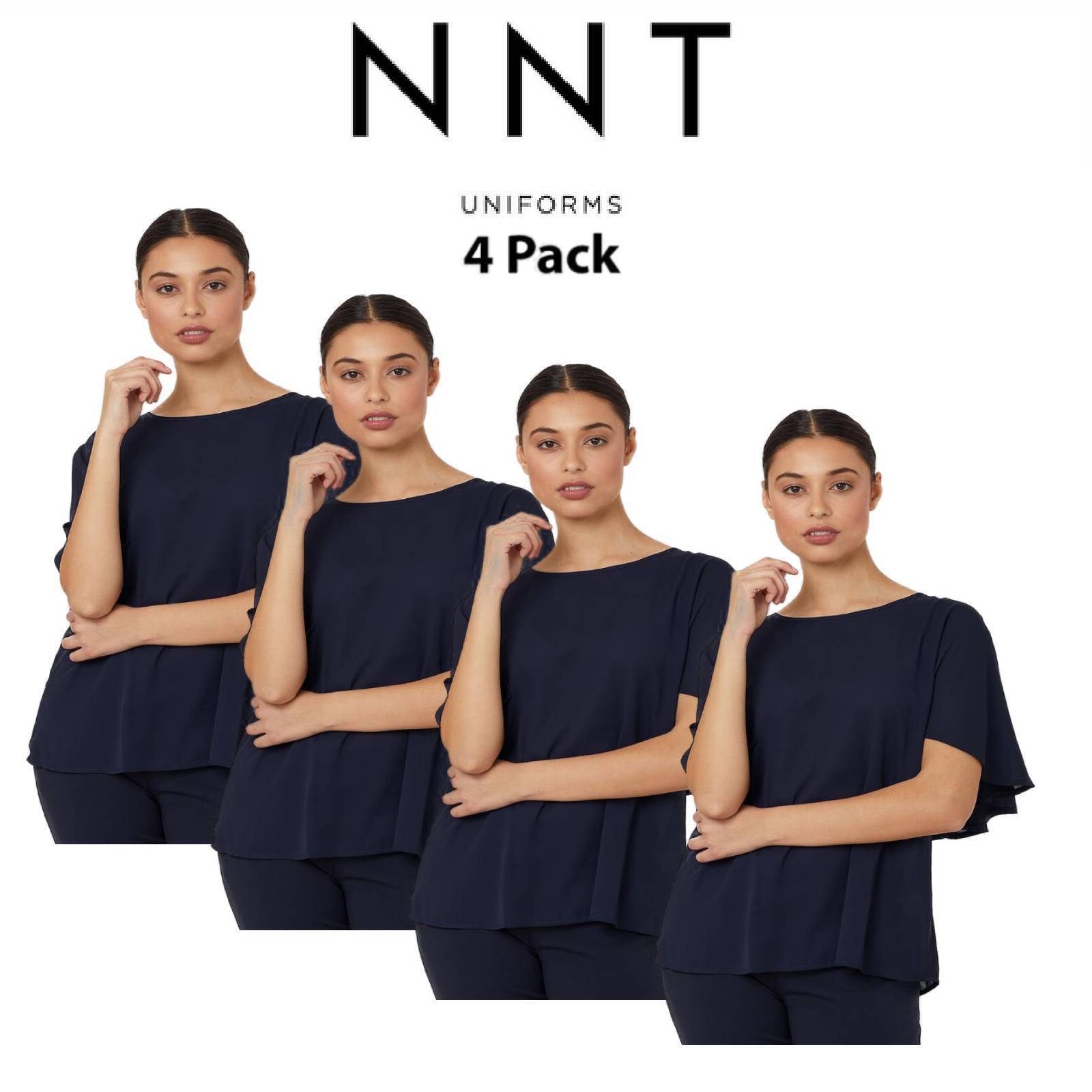NNT Womens 4 Pack Georgie Lightweight Wrinkle Resistant Cape Blouse CATUKD- Bannav S Bannav LLC