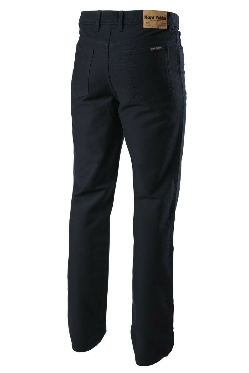 Mens Hard Yakka Jeans Moleskin Denim Cotton Work Heavy Duty Plain Front Y03876- Bannav S Bannav LLC