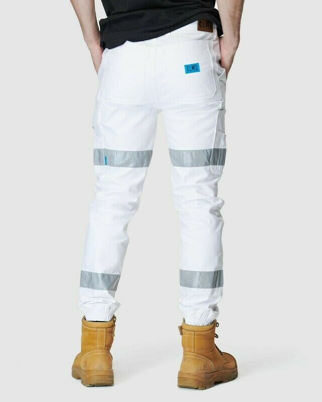 Elwood Mens Reflective Cuffed Work Pants Taped Pant Stretch Canvas Cargo EWD107- Bannav S Bannav LLC