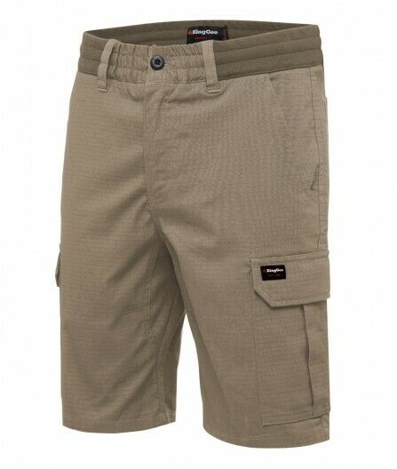 KingGee Shorts Mens Rib Comfort Waist Short Comfort Cargo Stretch Ripstop K17007- Bannav S Bannav LLC