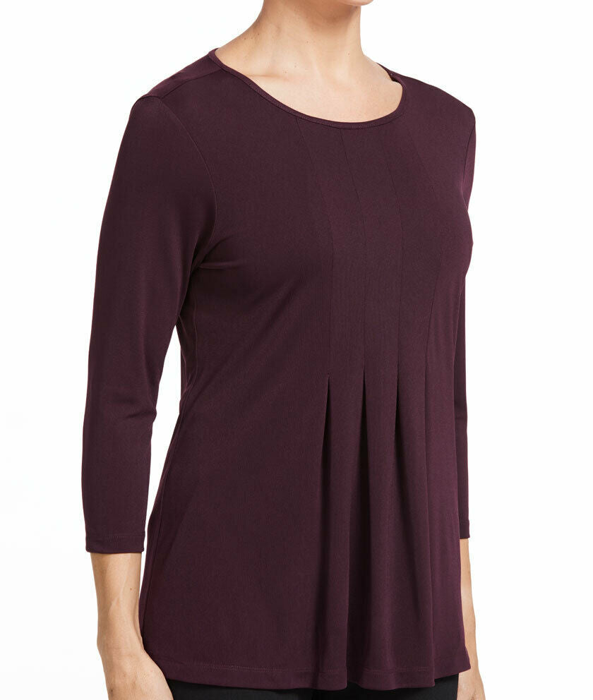 NNT Womens 3/4 Sleeve T-Top  Pleat Front Stretch Matt Jersey Comfort CATU7D- Bannav S Bannav LLC
