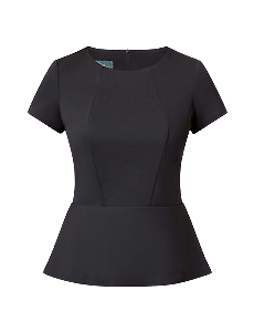 NNT Womens Ponte Knit Cap SLV Peplum Top Front Panelling Short Sleeve CAT9S1- Bannav S Bannav LLC