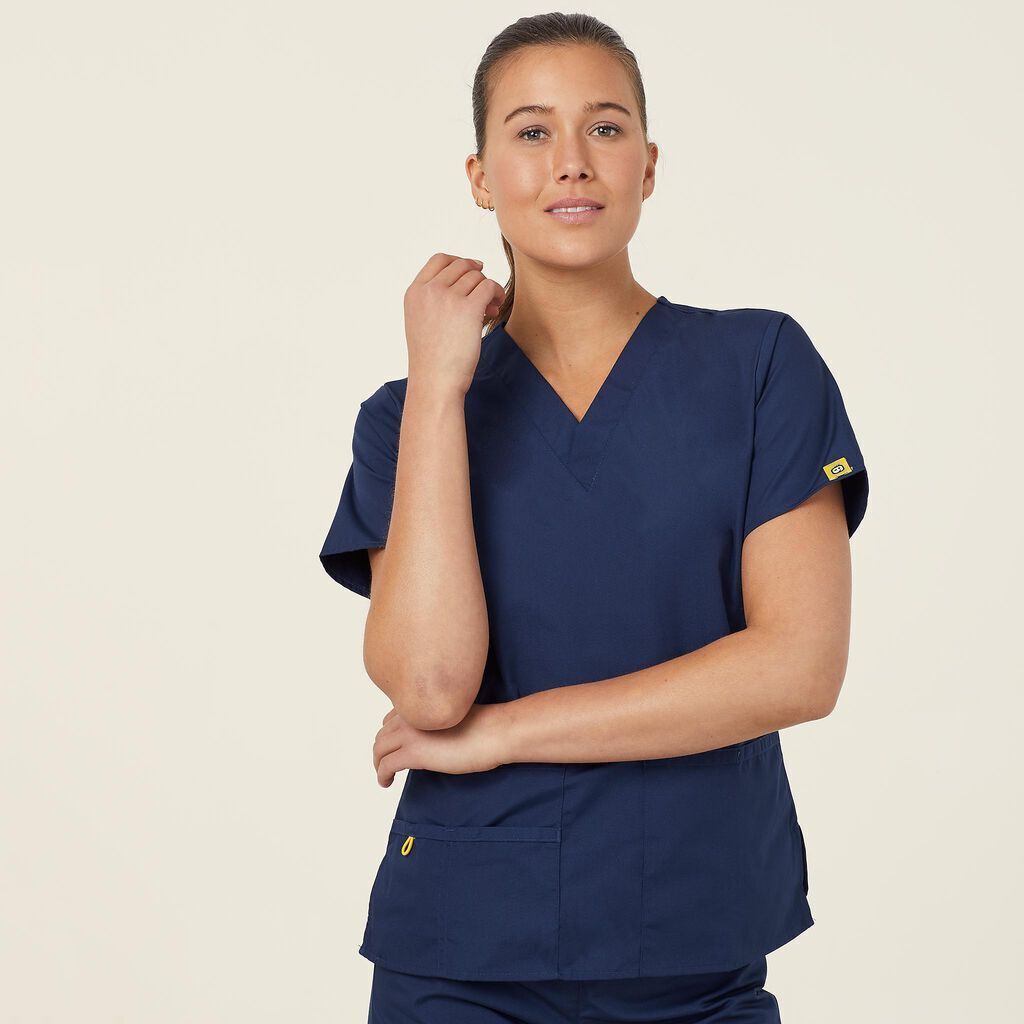 NNT Womens 4 Pack Wonderwink Origins V Neckline Comfy Scrub Top Bravo CATU66- Bannav S Bannav LLC