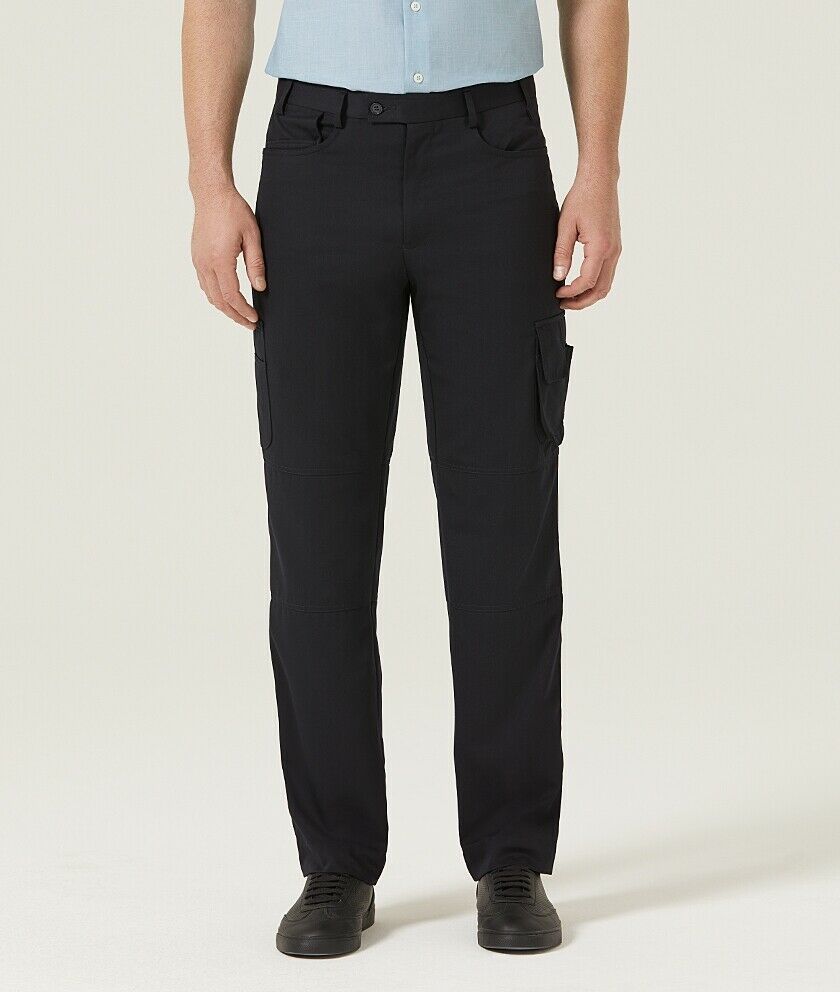 Mens NNT UNIFORMS P/V Gaberdine Flex Waist Cargo Navy Business Work Pants CATClD- Bannav S Bannav LLC