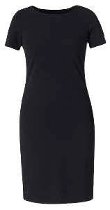 NNT Womens Crepe Stretch S/S Dress Scoope Neckline Black Dress CAT62U- Bannav S Bannav LLC
