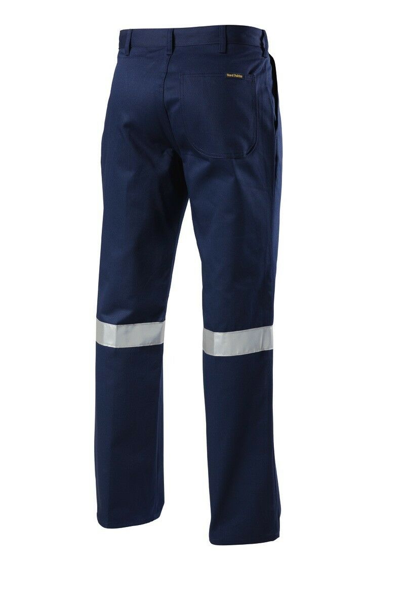 Mens Hard Yakka Cotton Drill Pants Reflective Tape Workwear Tough Y02615- Bannav S Bannav LLC