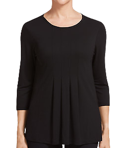 NNT Mens Matt Jersey 3/4 Sleeve T-Top Soft Round Neckline Pleated Blouse CATU7E- Bannav S Bannav LLC