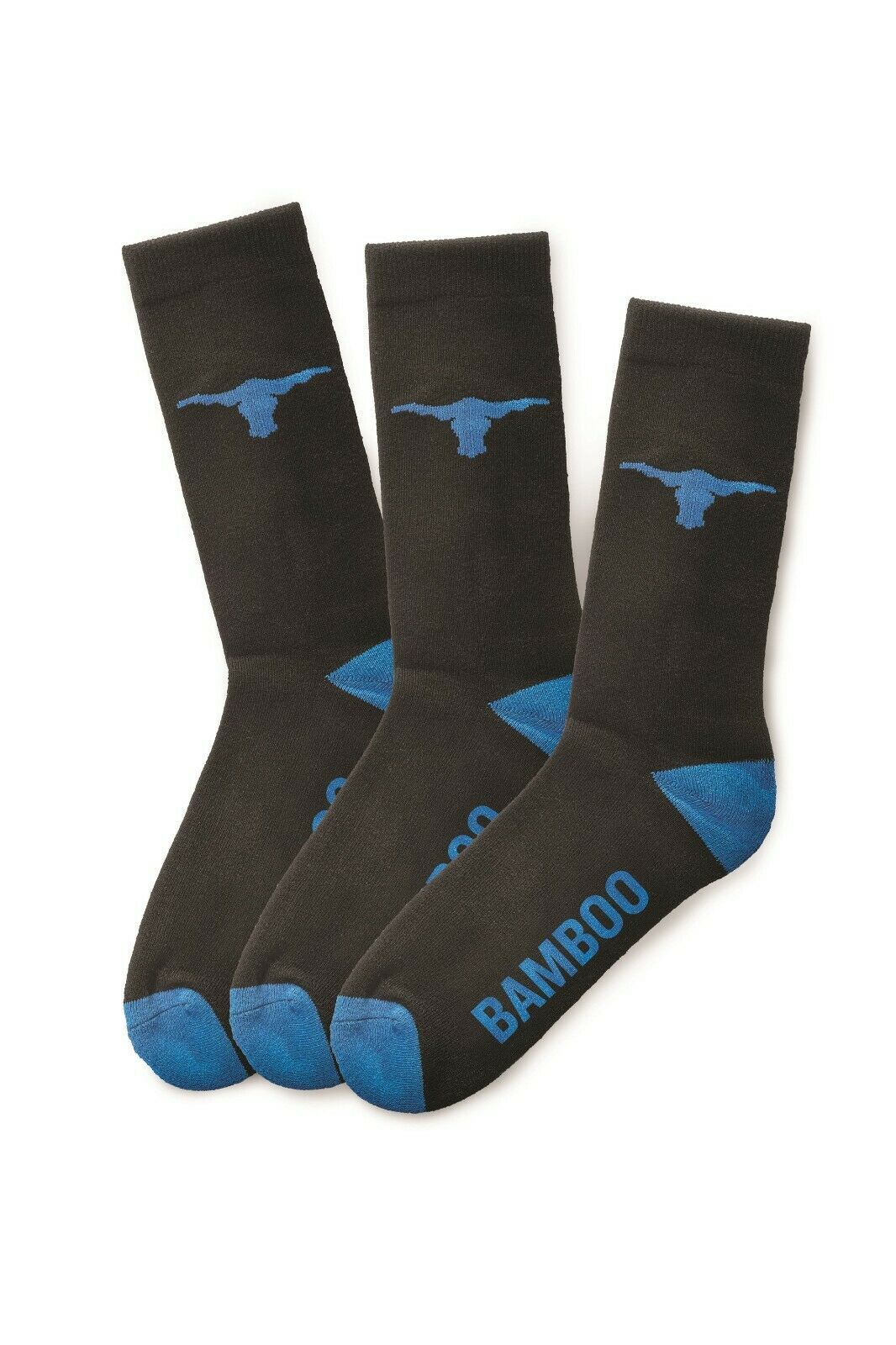 Elwood Mens 3 Pack Workwear Bamboo Crew Sock Cotton Comfy Toe Protect EWD904- Bannav S Bannav LLC
