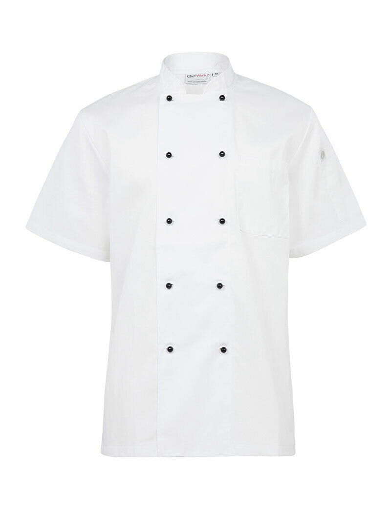 NNT Unisex Adult Chef Jacket Short Sleeve Macquarie Poly Cotton Work CATP5J- Bannav S Bannav LLC
