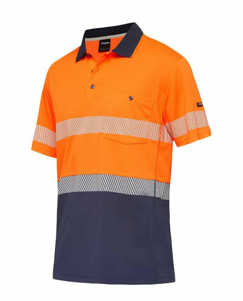 KingGee Men Workcool Hyperfreeze Shirt Top Polo Short Sleeve Taped Work K54215- Bannav S Bannav LLC