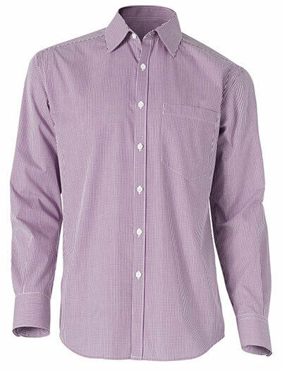 NNT Men Formal Gingham Long Cotton Blend Check Shirt Business Classic Fit CATDR2- Bannav S Bannav LLC