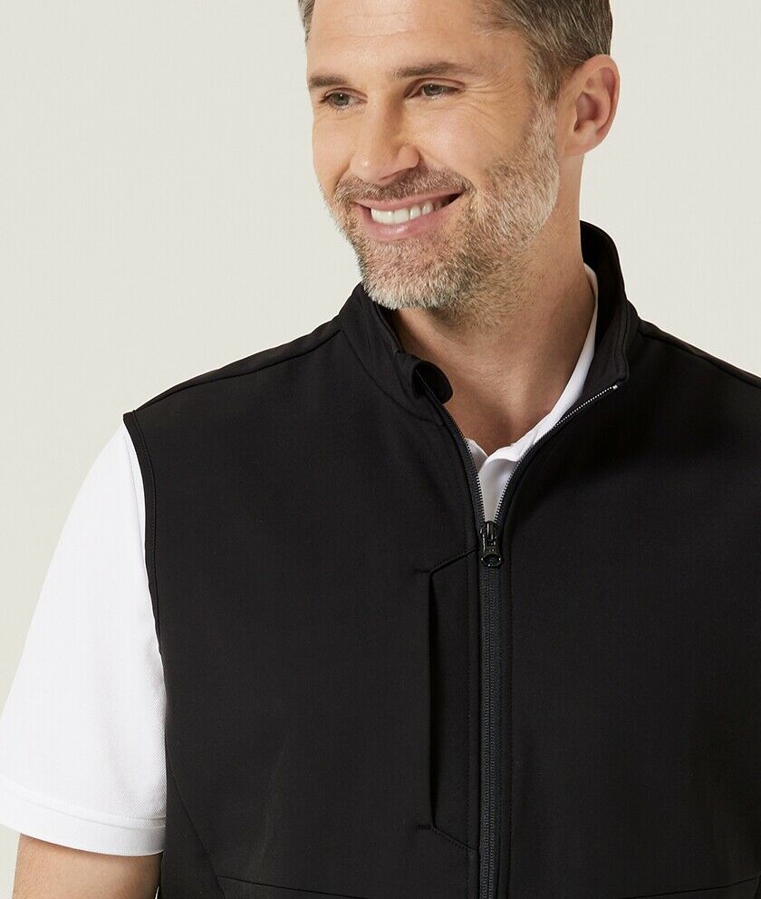 Mens NNT Warm Bonded Fleece Sleeveless Zip Vest Black Navy Business Smart CATF2H- Bannav S Bannav LLC