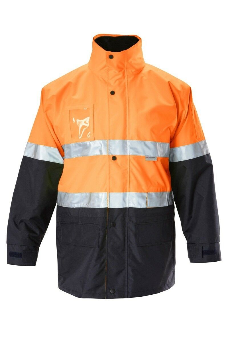 Mens Hard Yakka Foundations Hi-Vis Six 6 Way Jacket Reflective Tape Work Y06556- Bannav S Bannav LLC