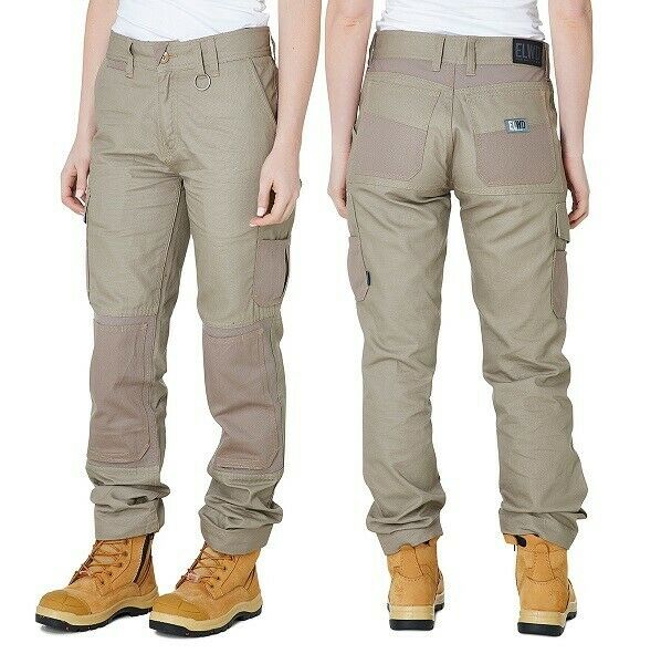 Womens Elwood Utility Work Pants Stretch Canvas Phone Pocket Tradie Tough EWD501- Bannav S Bannav LLC