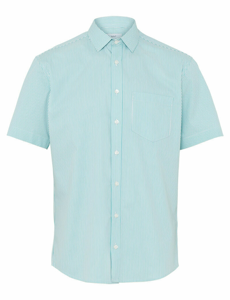 NNT Mens Avignon Stripe Short Sleeve Shirt Casual Regular Fit Business CATJDK- Bannav S Bannav LLC