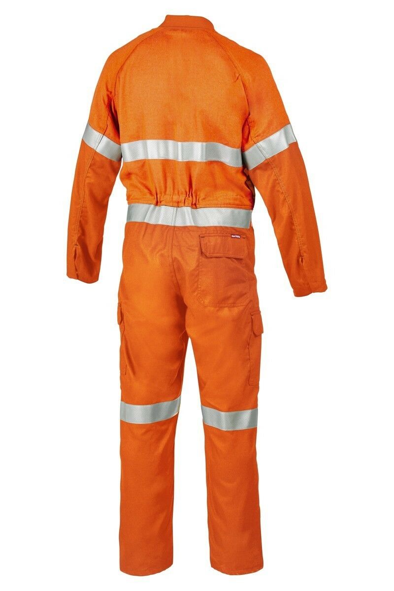 Mens Hard Yakka Protect Hi-Vis Safety Orange Tecgen Coverall Lightweight Y00100- Bannav S Bannav LLC