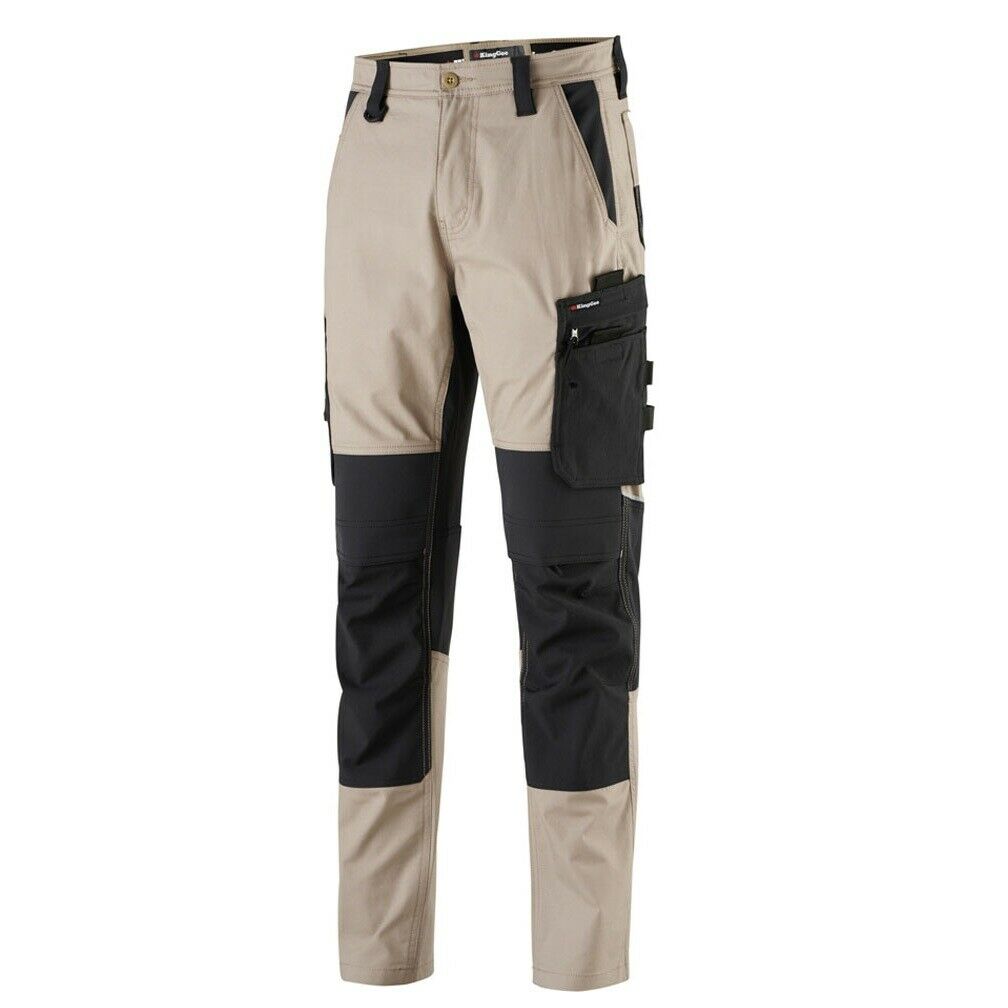 KingGee Mens Quantum Pant Stretch Ripstop Reflective Cargo Work Pants K13003- Bannav S Bannav LLC