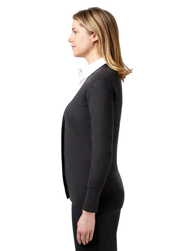 NNT Womens Pure Wool Long Length Business Cardigan Wide Neck Body Warmer CAT5B3- Bannav S Bannav LLC