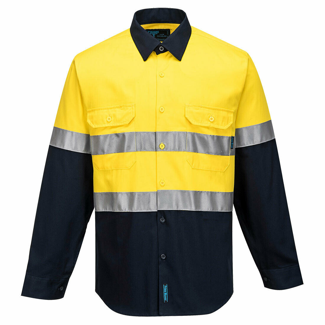 Portwest Mens Prime Mover Work Hi-Vis Two Cotton Reflective Shirt Taped MA101- Bannav S Bannav LLC