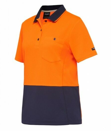 KingGee Womens WorkCool Spliced Polo S/S Shirt Hyperfreeze Work Comfy K44735- Bannav S Bannav LLC