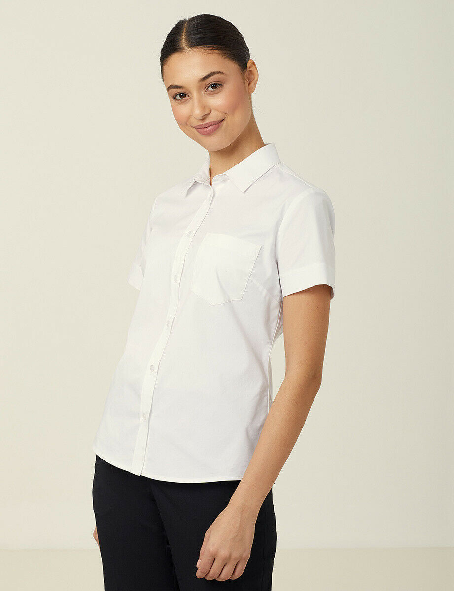 NNT Women Avignon Short Sleeve Slim Shirt Casual Comfortable Business CATUK8- Bannav S Bannav LLC