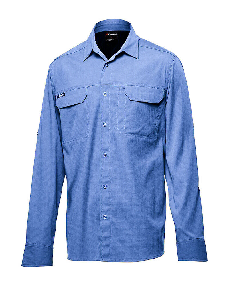 KingGee Mens KingGee Drycool Shirt L/S Breathable Comfort 2 Piece Collar K14023- Bannav S Bannav LLC