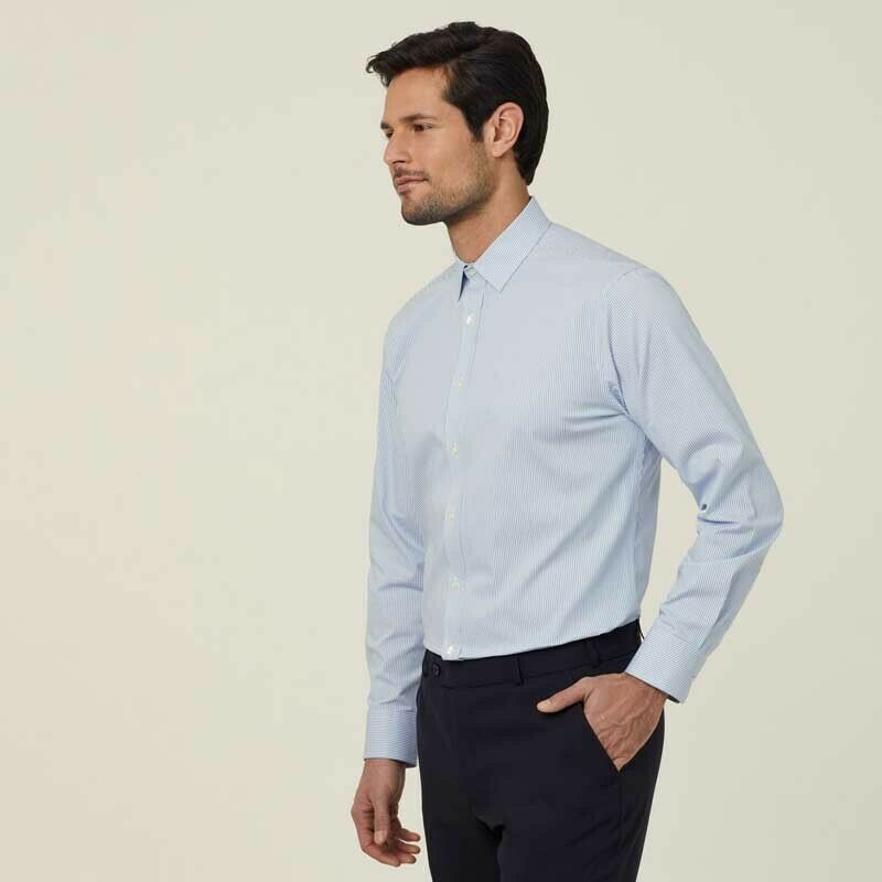 NNT Mens Avignon Stripe Long Sleeve Shirt Casual Regular Fit Business CATJD9- Bannav S Bannav LLC