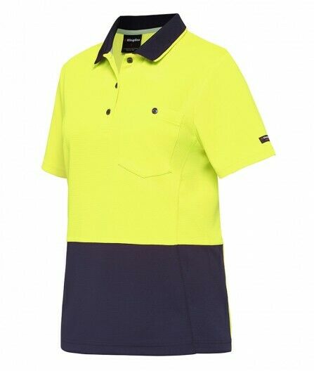 KingGee Womens WorkCool Spliced Polo S/S Shirt Hyperfreeze Work Comfy K44735- Bannav S Bannav LLC