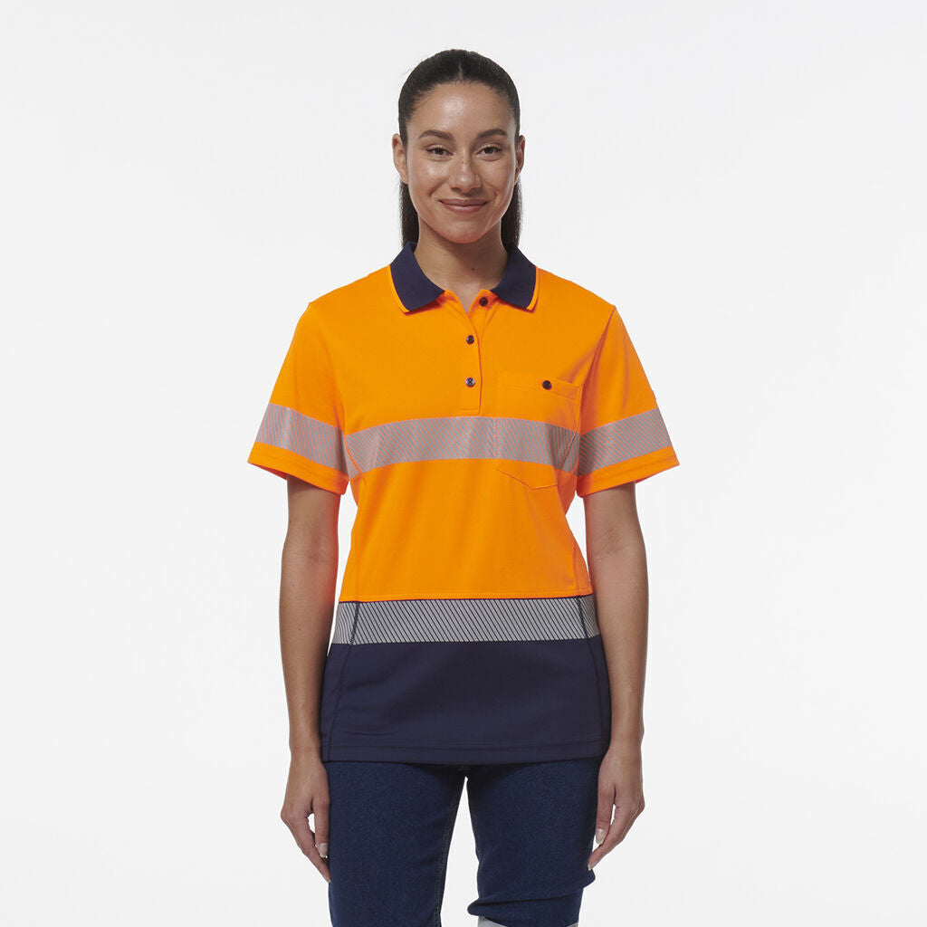 KingGee Womens Workcool Hyperfreeze Spliced Polo With Segmented Tape K44224- Bannav S Bannav LLC