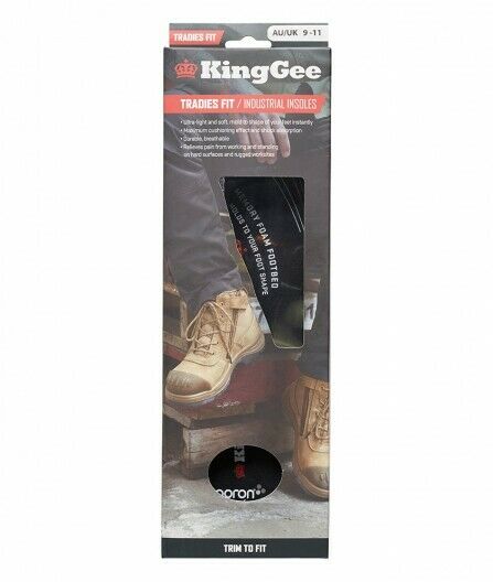 KingGee Mens Tradie Insoles Memory Foam Comfort Trim To Fit Work Safety K09500- Bannav S Bannav LLC