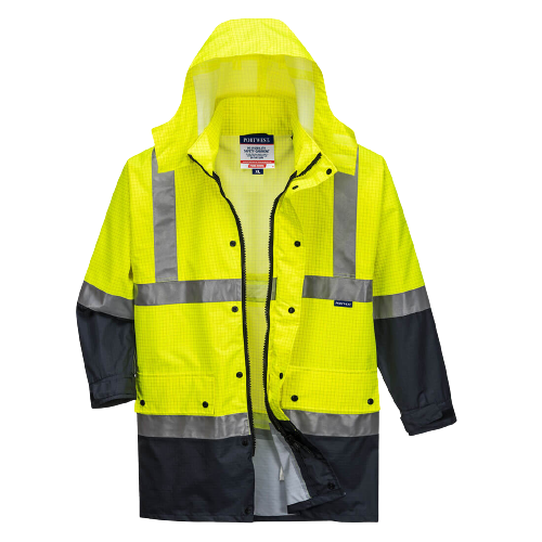 Portwest Mackay Anti-Static Jacket Waterproof Hood Reflective Work Safety MJ370- Bannav S Bannav LLC