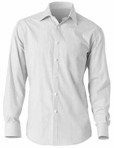NNT Mens Cotton Shirt Fine Stripe Long Sleeve Cutaway Collar Business CATD1D- Bannav S Bannav LLC