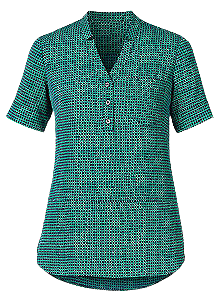 NNT Womens Pixel Print S/S Tunic V Neck Collar Sleeve Vents CAT9R9- Bannav S Bannav LLC