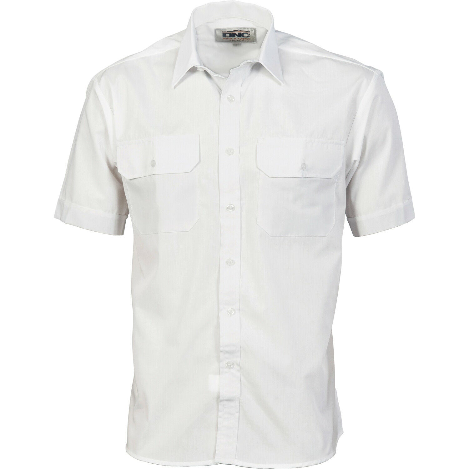 DNC Workwear Mens  Polyester Cotton Work Shirt Short Sleeve Business Casual 3211- Bannav S Bannav LLC