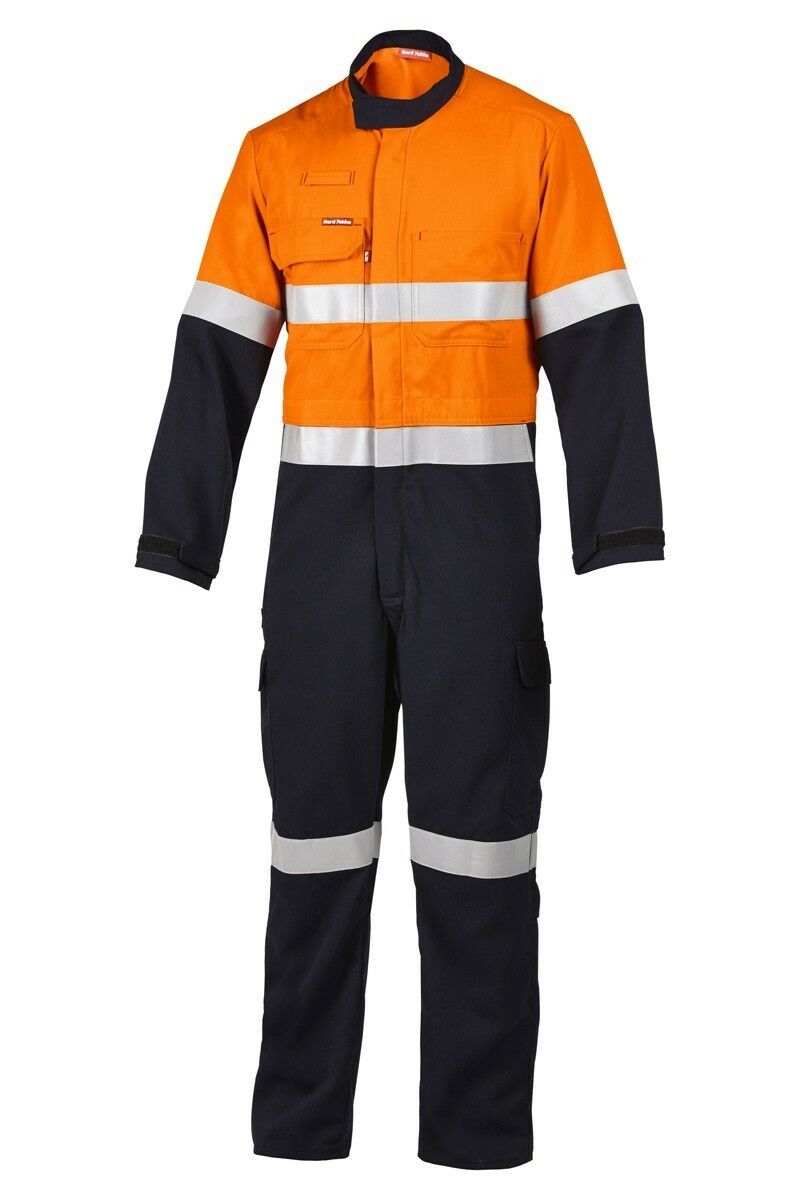 Mens Hard Yakka Protect Hi-Vis 2 Tone Tecasafe Plus Coverall Safety Taped Y00303- Bannav S Bannav LLC