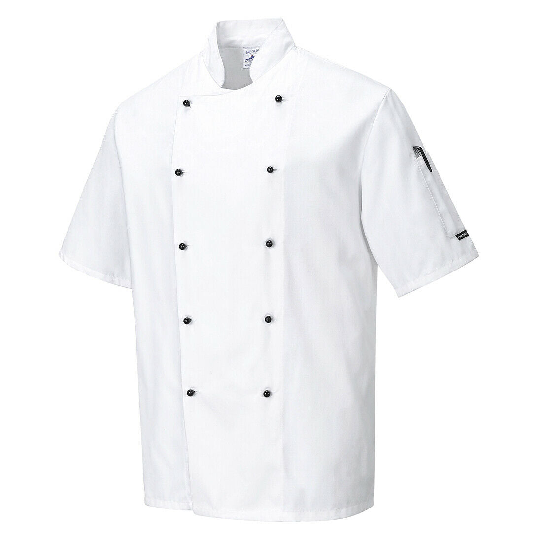 Portwest Mens Kent Chefs Jacket Mandarin Collar Durable Comfort Work C734- Bannav S Bannav LLC