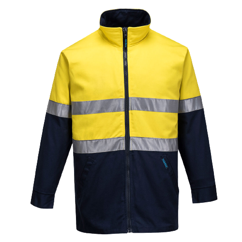 Portwest Hume 100% Cotton Drill Jacket 2 Tone Reflective Work Safety MJ998- Bannav S Bannav LLC