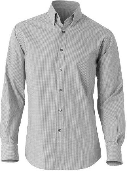 NNT Mens Formal Gingham Long Sleeve Under Collar Check Shirts Business CATDGZ- Bannav S Bannav LLC