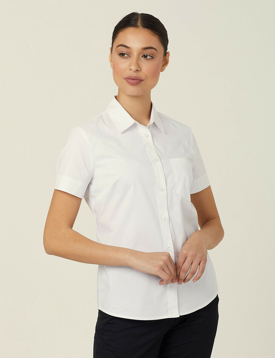 NNT Women Avignon Short Sleeve Slim Shirt Casual Comfortable Business CATUK8- Bannav S Bannav LLC