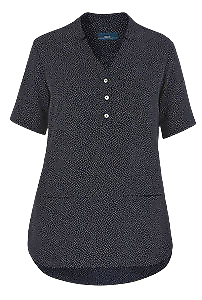 NNT Womens Silvi Spot Print S/S Tunic  V Neck Short Sleeve Blouse CAT9XP- Bannav S Bannav LLC