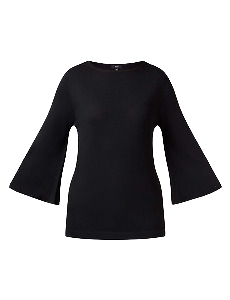 NNT Womens Wide Sleeve Knit Top Classic Fit Black Dress CAT5C8- Bannav S Bannav LLC