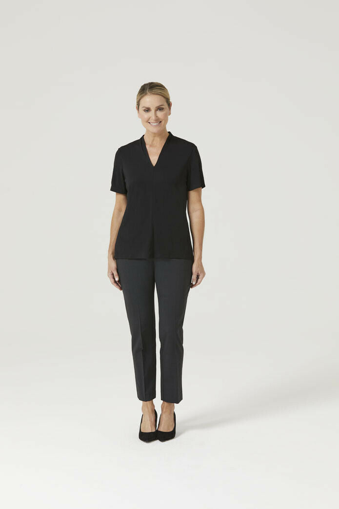 NNT Womens Matt Jersey V Neck Business Short Sleeve Formal Shirt Comfy CATUHP- Bannav S Bannav LLC