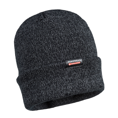 Portwest Reflective Knit Cap Insulatex Lined Black Acrylic Warmth Beanie B026- Bannav S Bannav LLC